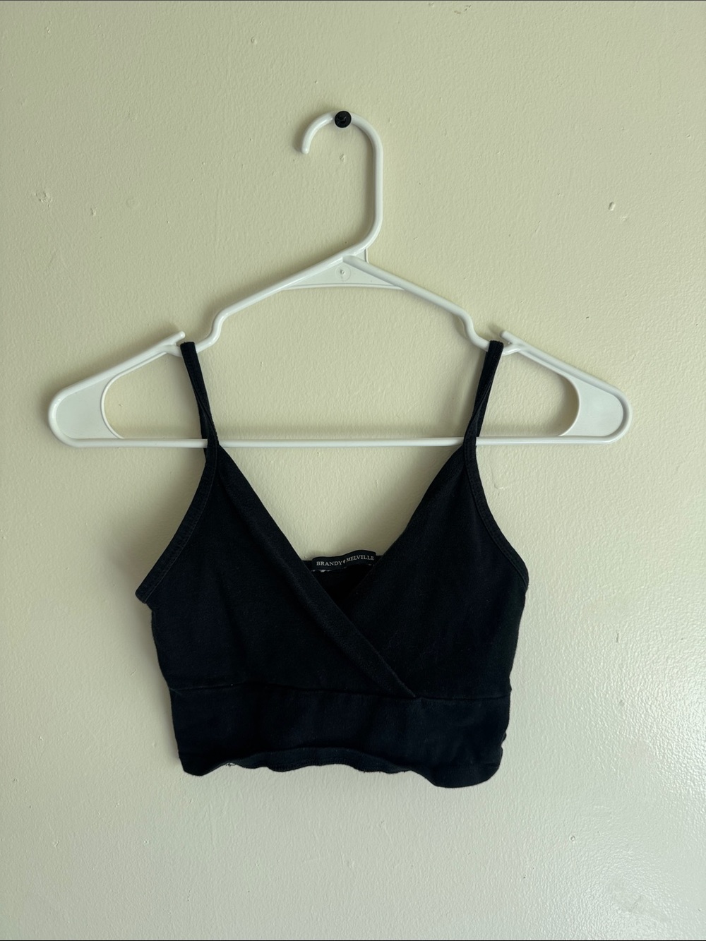 Brandy Melville Black Wrap V-Neck Top